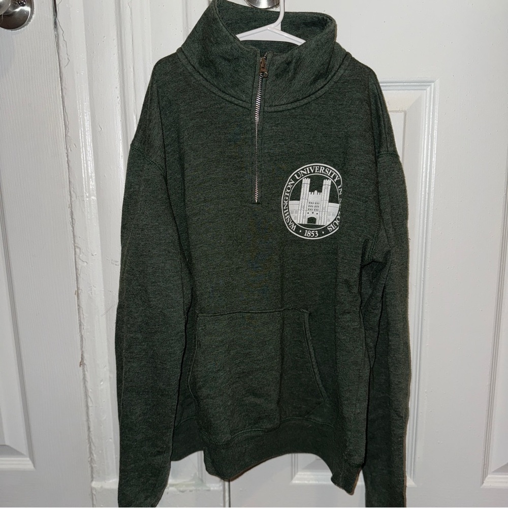 WashU (Washington University in St. Louis) Green 1/4 Zip Pullover – Size S